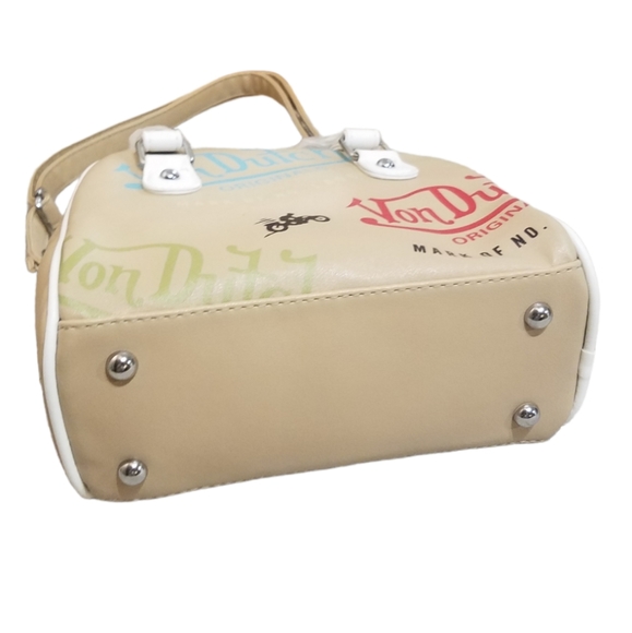 VON DUTCH nude crossbody satchel shoulder mini bowling bag purse - Picture 6 of 11